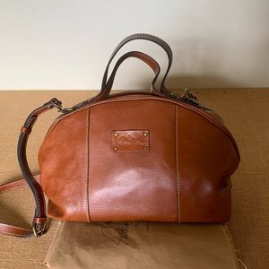 PATRICIA NASH DOME TAN LEATHER SATCHEL PURSE